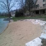 out cropping stone sand for beach area