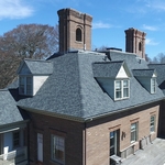 Finished roof on a Newport mansion