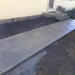 Stamped concrete walkway