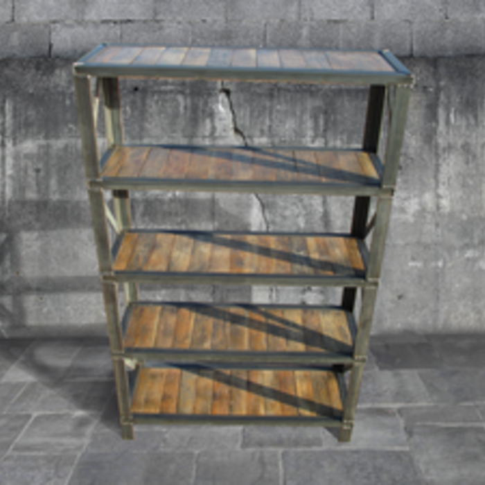 Industrial Shelf with Vintage Oak