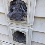 Dual dryer vents that were plugged on an apartment