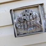 Completely plugged dryer vent before cleaning