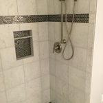 Shower before glass