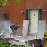 Remove existing front steps