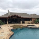 Pool coping and patio