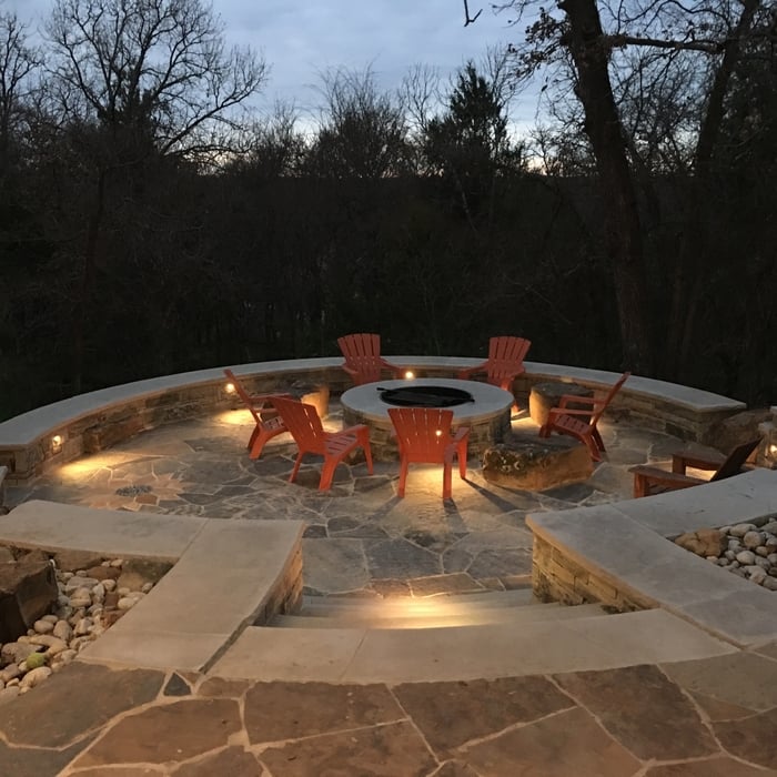 Fire pit and lower sitting area