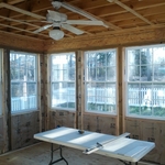 pre-sheetrock hang in converted porch to sunroom