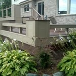 Custom built bench, planter box in Trex