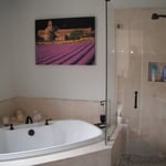 Natural stone with deep tub