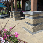Paver patio with pillars