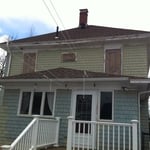 Front of House Prepared to Paint