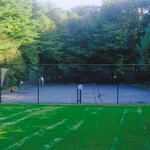 finished tennis court before color coat