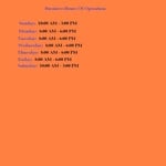 Business Hours Of Operation