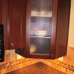 42" Corner Cabinet with Decor Glass