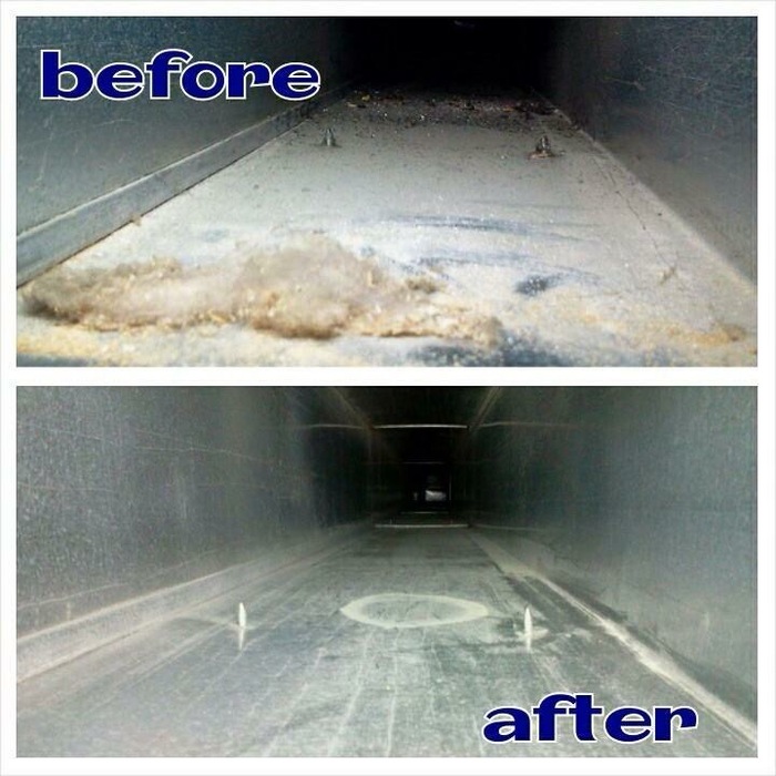 Before and after duct cleaning