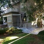 Yard taped off for Lead Safe