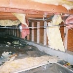 Nasty Crawl Space with Falling Insulation