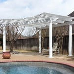 Freestanding poolside pergola