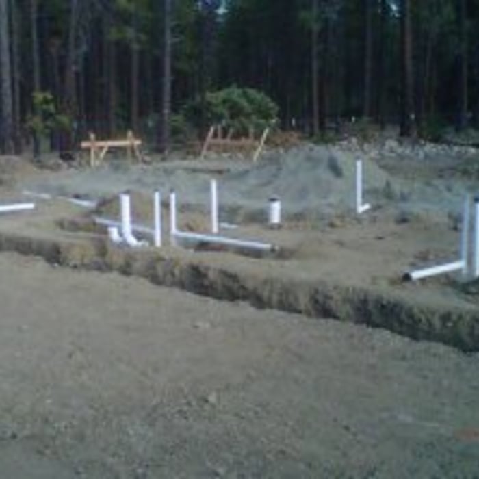 underfloor plumbing with slab