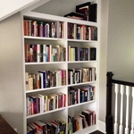 A built-in bookcase for a nook