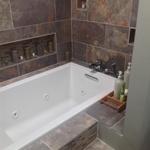 Master bath soaking tub and niche boxes