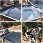 Rectangle pool with spillover spa