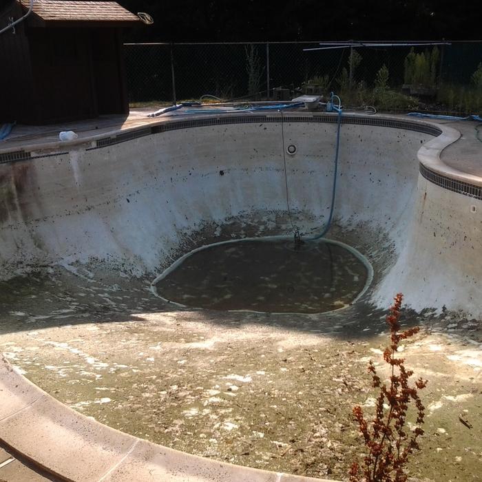In-Ground Pool Clean and Paint - Before