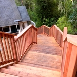 Redwood Staircase with Multiple Landings