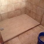 40x60 shower base with 1x2 tiles on bottom