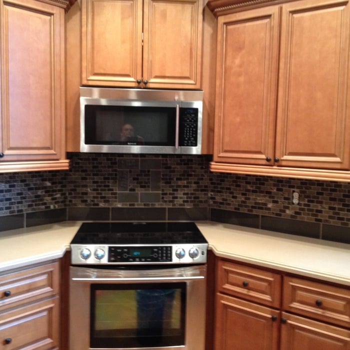 after glass mosaic tile applied