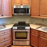 before glass mosaic tile applied