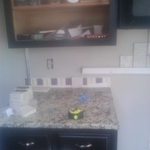 Start of kitchen backsplash