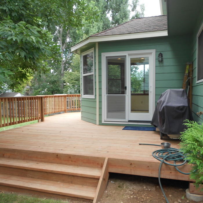 Completed dinning room and deck addition