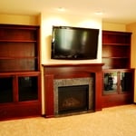 Built-ins and fireplace mantle