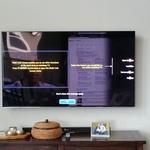 Flat screen TV mounted with standard wall mount