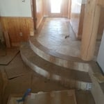 travertine bordering ceramic tile