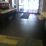 ceramic tile that resembles wood and carpet tiles