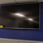 55" TV Installed onto cubical wall (very tric