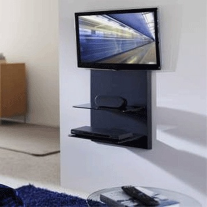 Tilt TV mount and two tier a/v shelf