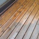 Deck after pressure washing & stain