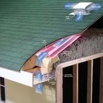 Soffit vent shows how are enters attic