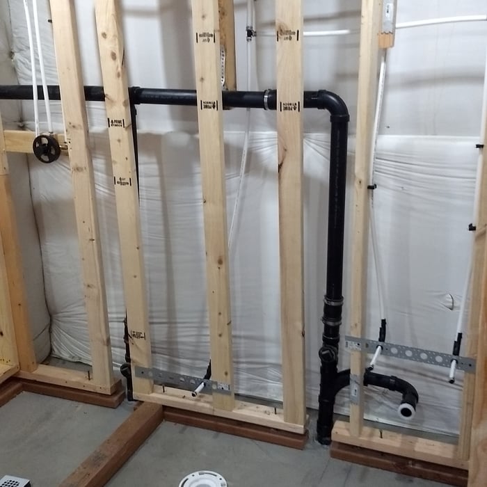 Rough in for new bathroom