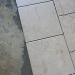 Showing tile spacers to install grout