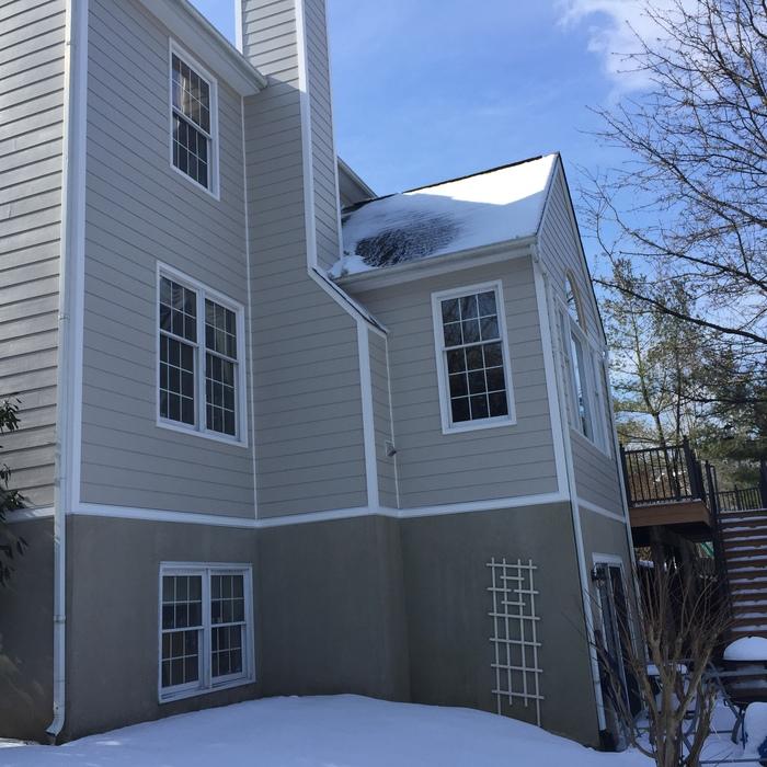 Fiber cement with PVC trim