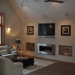 Over electric recessed fireplace
