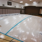 floor tented for drying