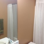 including towel rack curtain rod and faucet