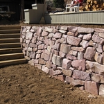 Hand stack rock wall