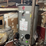 New commercial water heater upstairs.