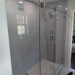 Skyline shower enclosure with 2 panels